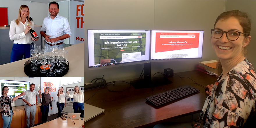 Nevi_nl's tweet image. Vandaag is onze nieuwe website live gegaan. Dat vieren we graag! Wij hebben vandaag geproost op het resultaat🍾🎉. Heb jij hem al gezien? 👉 nevi.nl #TeamNevi #trots #mijlpaal