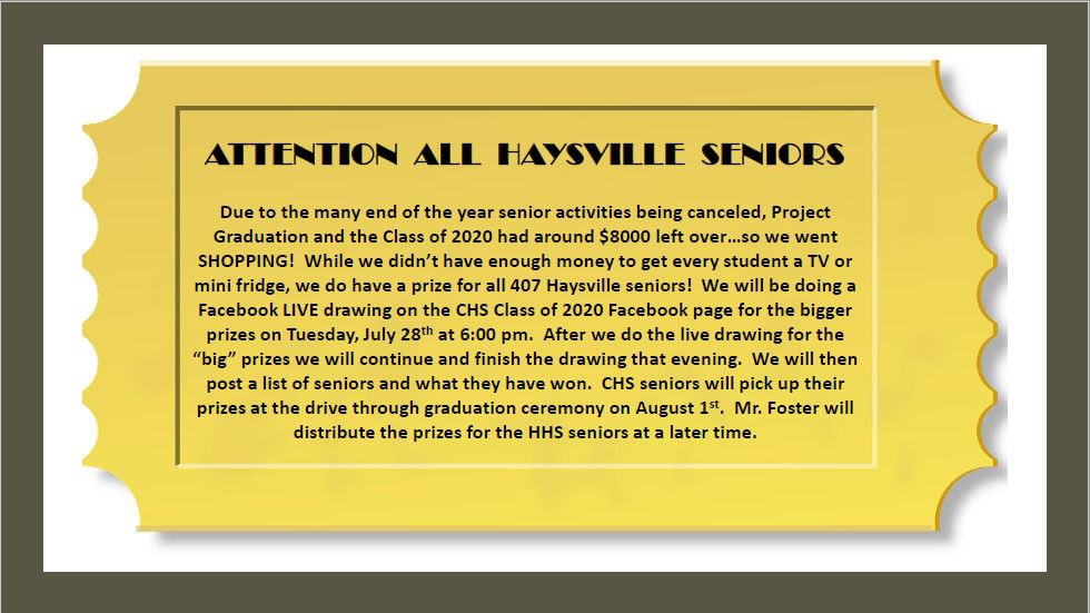 ATTENTION SENIORS!!
