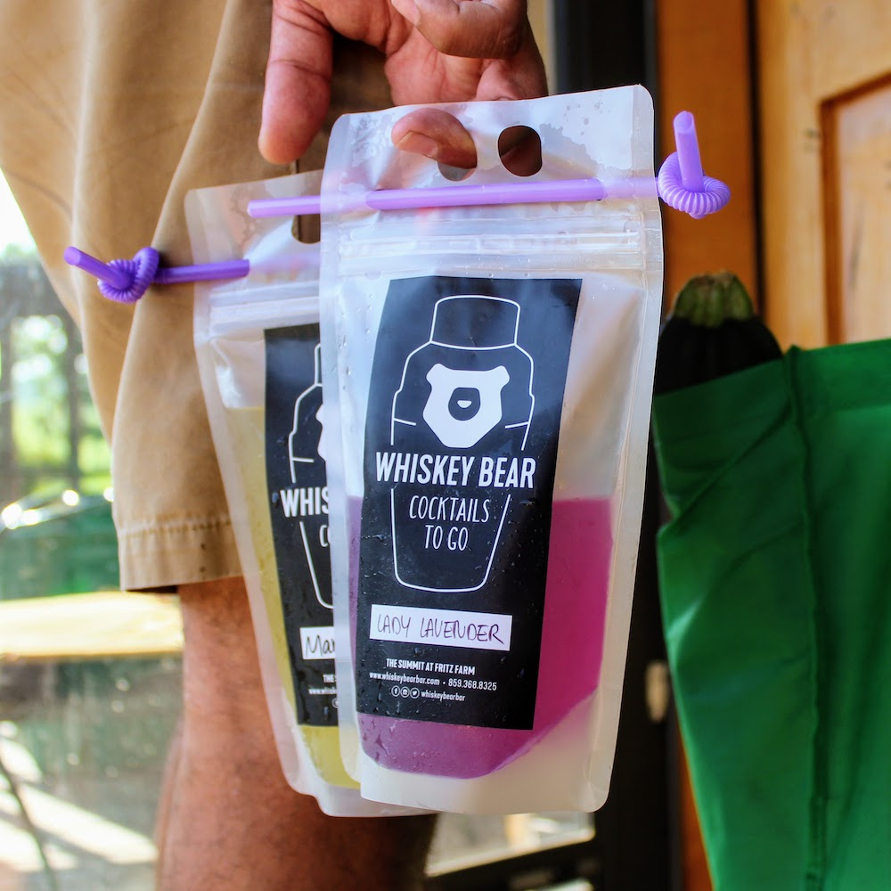 Orders are ready for pick up in 30 minutes. Each pouch contains 2 cocktails... just add ice. To place your online order, visit togo.whiskeybear.com #CocktailsToGo #SummerVibes #CheersYall