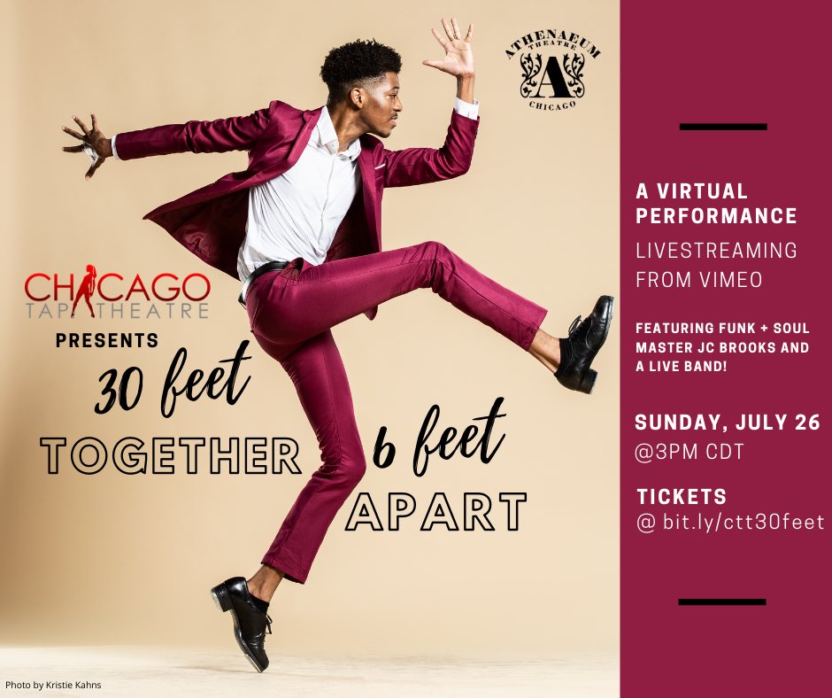 ctsquared's tweet image. Coming up! Join us for a virtual performance, 30 Feet Together, 6 Feet Apart, live-streaming on Vimeo on Sunday, July 26! Register here: linktr.ee/ctsquared
——
#tapdance #virtualperformance #dance #vimeolive #vimeolivestream #tap #virtualtap #chidance