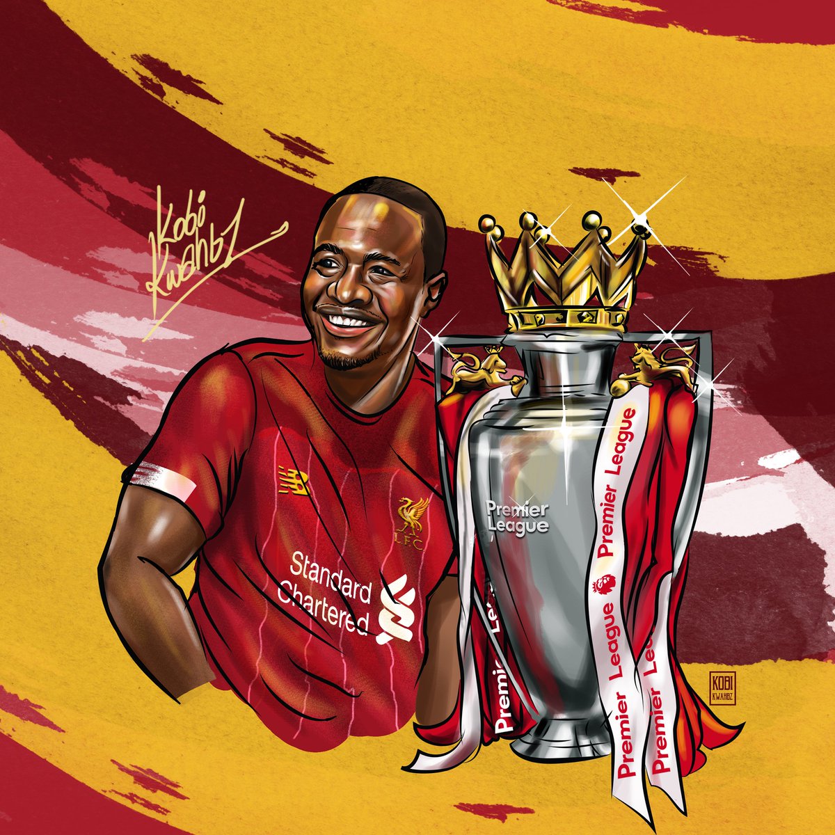 kobi_kwahbz's tweet photo. The 30 year wait is finally over. Get an artwork of yourself with the Premier league Trophy🥇🏆.

Open for commission!
[RTS ARE HIGHLY APPRECIATED]
#LFC🔴 #YNWA🙌🏽  #artph #commissionsopen https://t.co/TLM6aaQ09e