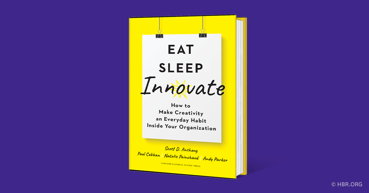 Scott Anthony (@scottdanthony) on Twitter photo Hey Twitter it has been a while! We have been busy working on our next book: Eat, Sleep, Innovate: How to Make Creativity an Everyday Habit Inside Your Organization. Brought to you by <a href="/HarvardBiz/">Harvard Business Review</a>, the book launches on October 20. Available for pre-order at booksellers. Hey Twitter it has been a while! We have been busy working on our next book: Eat, Sleep, Innovate: How to Make Creativity an Everyday Habit Inside Your Organization. Brought to you by <a href="/HarvardBiz/">Harvard Business Review</a>, the book launches on October 20. Available for pre-order at booksellers.
