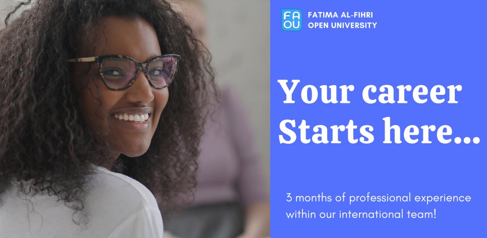 goalsintl's tweet photo. FAOU (Fatima Al-Fihri Open University) is accepting applications for the Autumn Online Internship 2020. ApplyNow at https://t.co/OZe6hqPz2y. More info: https://t.co/fnN1Ryuq0O

@enFAOU

#ValidGoals #LaunchForward #LiveForMore #GOALSInternational #GlobalOpportunities https://t.co/oFk6sv7g4p