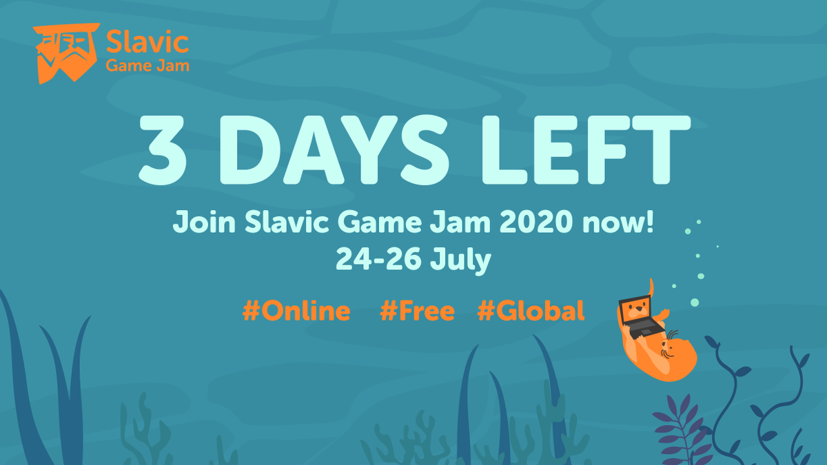 slavicgamejam's tweet photo. Only 3 days left to #SGJ20. Join the first online edition for FREE! 🔥
Register here: https://t.co/wN0ovhFdI3

More info on FB event page:
https://t.co/dgWUjHcQ7j
and on Discord:
https://t.co/KGZ0MKWbzq

See you there! ❤ https://t.co/KD3qB1ZPlZ