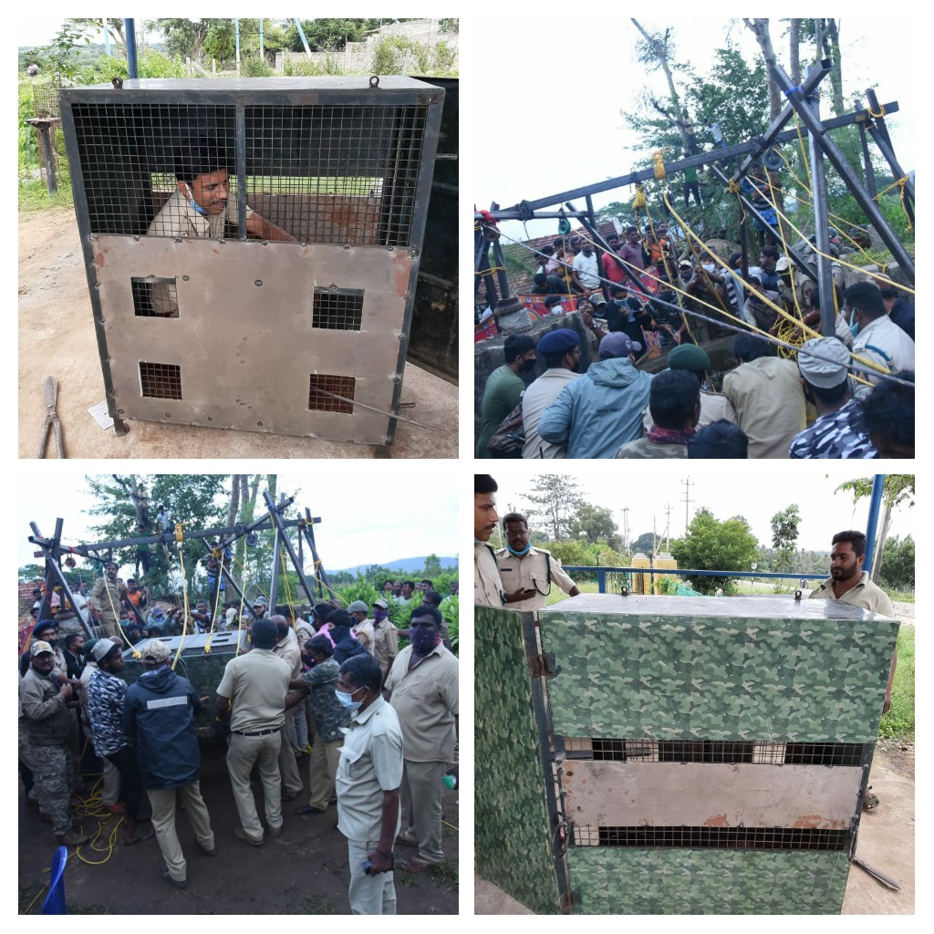 Our team came up with innovation. We designed the cage; fabricated on the spot to facilitate the darting process & lifted the cage & animal net smoothly without any hassle @CentralIfs  @IFS_Officers