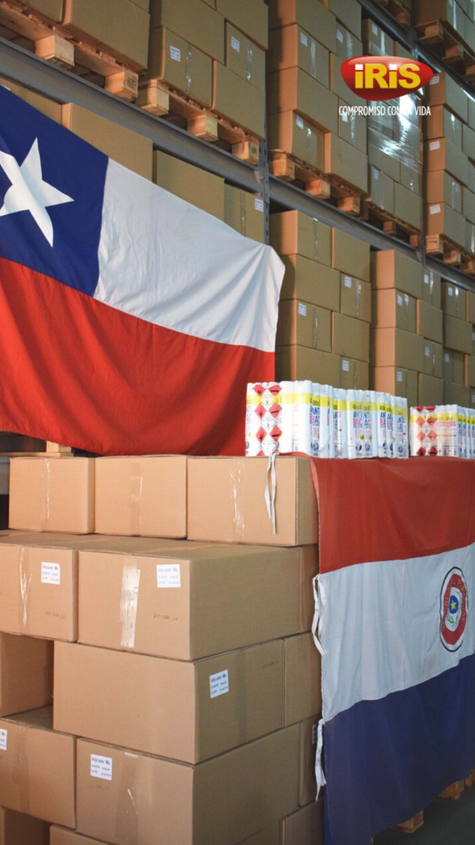 irisparaguay's tweet photo. Seguimos mejorando la calidad de vida, también en el mercado internacional.
Nos expandimos! Envío de nuevos productos a Chile #iris #industriaparaguaya https://t.co/3yf11bhUAA