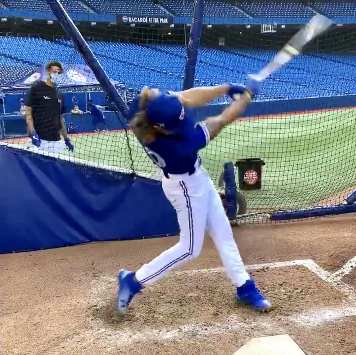 Kids look at the amount of extension that Austin Martin has. Both of his arms are fully extended after contact to the top of the foul pole. Textbook perfect! This kid has a powerful swing!! This is what I mean by rotate to contact and get extended after!