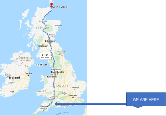 CHSW's tweet photo. Wow - massive well done to @_TheExeter Distribution and Marketing Team who have raised £1183.75 for us with their virtual Exeter to John o'Groats challenge. Their steps were counted throughout June and we are happy to say they made it home safe &amp; sound! https://t.co/abOa0GIw12