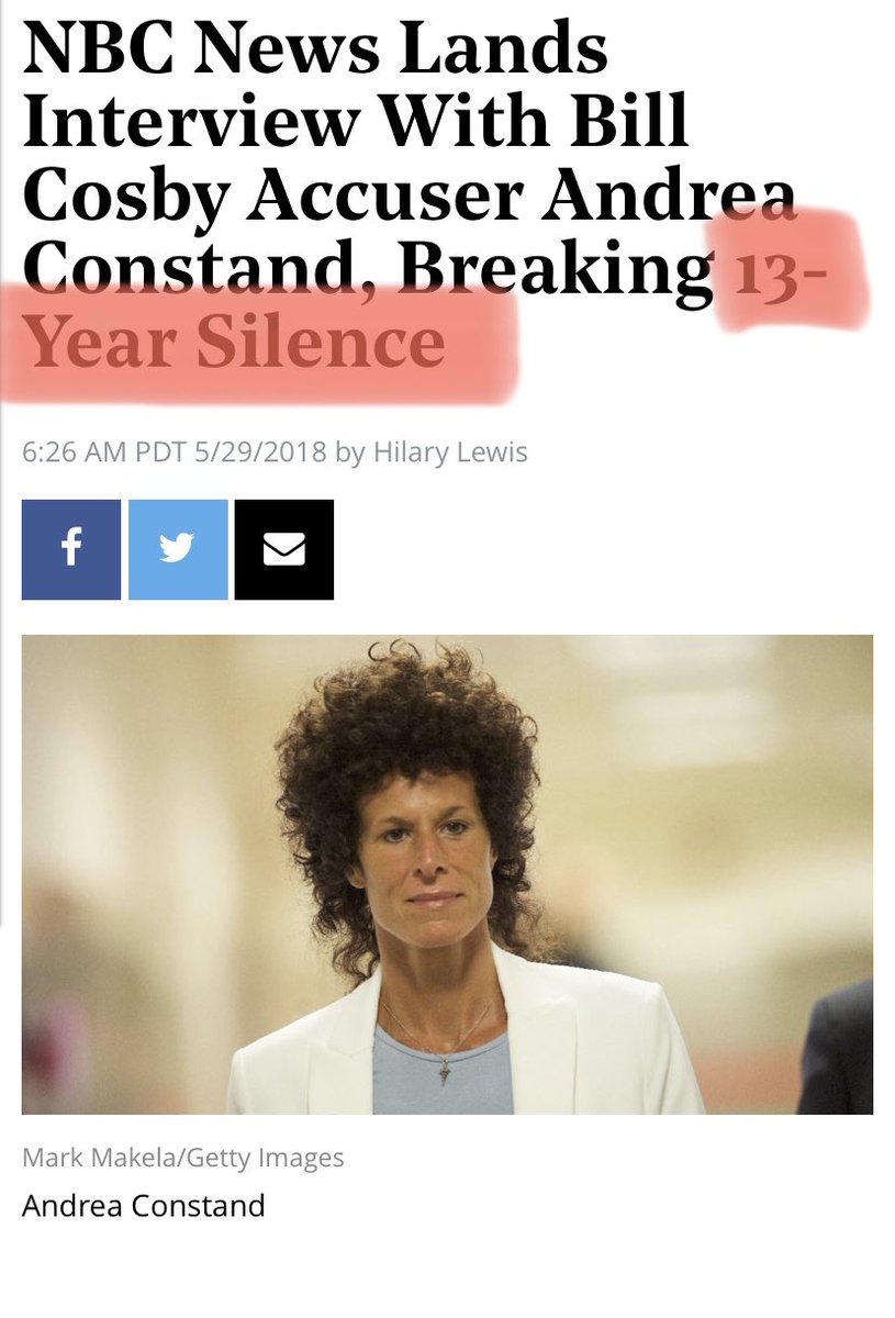 Then with an accuser. Broke her silence after “13 years.” We know we see that number thrown around everywhere. They love symbolism.