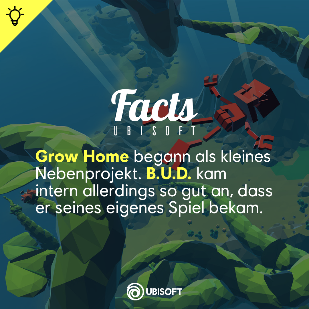 UbisoftDE's tweet photo. Besteige die Welt! Auch kleine Teams können große Spiele machen. So, wie ein 8-köpfiges Team von Ubisoft Reflections 2015 mit Grow Home. Habt ihr die Welt mit B.U.D. schon erkundet? #growhome #ubisoftreflections #ubisoft #ubifacts https://t.co/5dlQF8TOq6