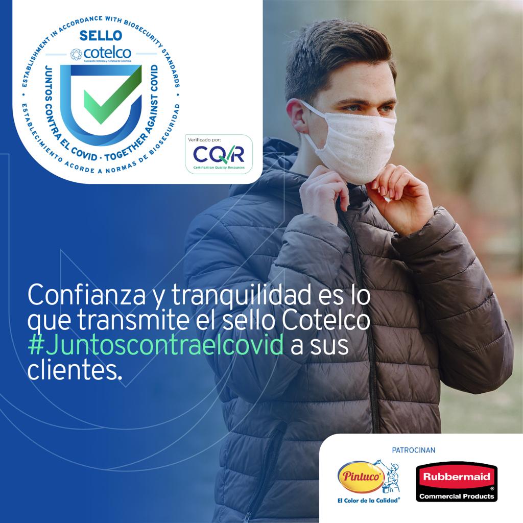 Cotelco_Meta's tweet photo. Recuerde que trabajando unidos saldremos adelante, por eso la Asociación ha preparado para los establecimientos de hospedaje el sello Cotelco #Juntoscontraelcovid. Conozca el programa y vincúlese.  Para mayor información escríbanos a juntoscontraelcovid@cotelco.org https://t.co/iHSRz2EJbd