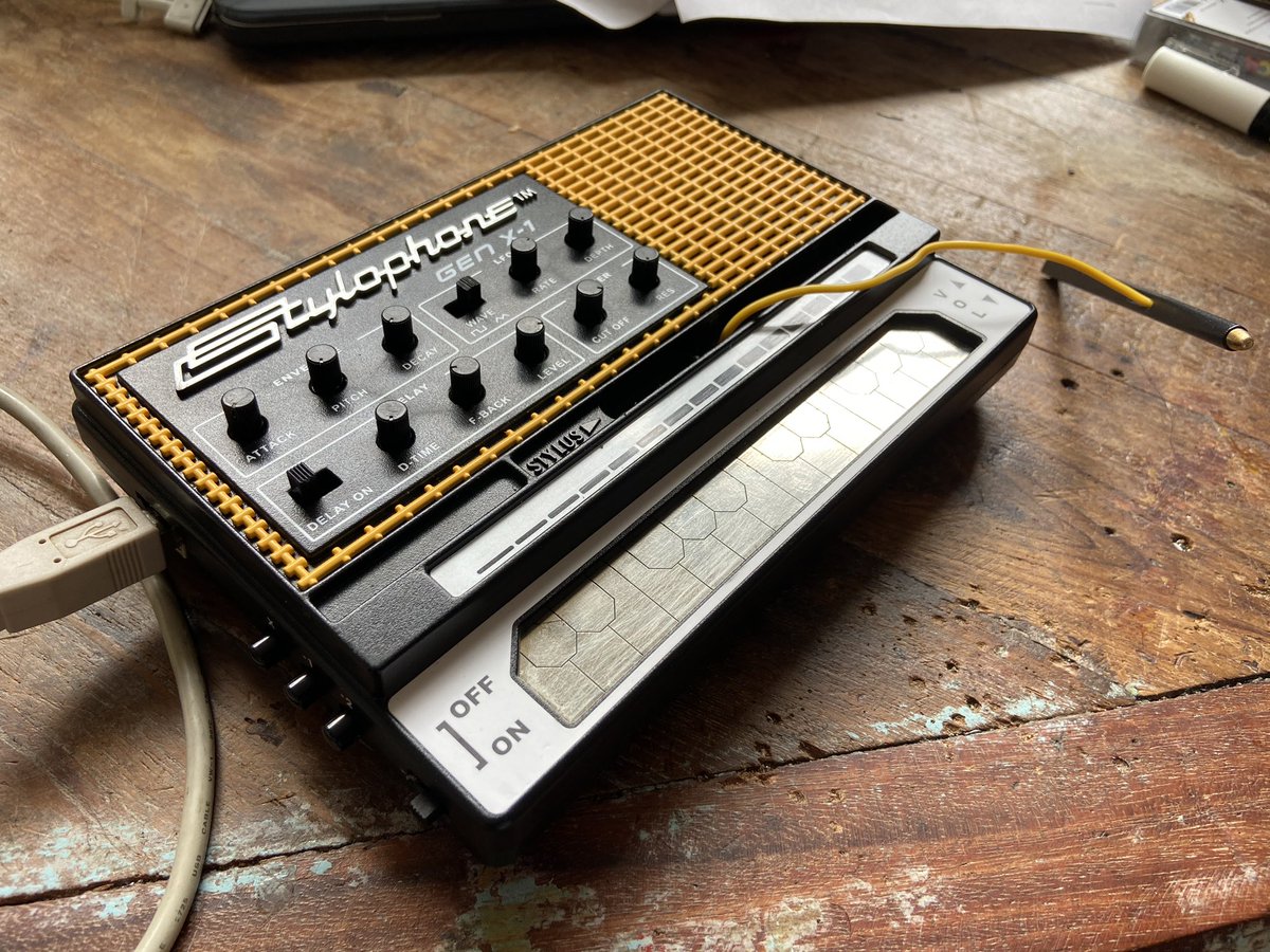 Billy and Andy (@billyandymusic) on Twitter photo A while back we were very kindly given some stylophones to use in our workshops. As I’ve had a lot of time on my hands I decided to mod one for MIDI and power over USB. Not sure if that is a feature I will ever actually use but I do like the 🐝 paint job. <a href="/the_stylophone/">STYLOPHONE</a> A while back we were very kindly given some stylophones to use in our workshops. As I’ve had a lot of time on my hands I decided to mod one for MIDI and power over USB. Not sure if that is a feature I will ever actually use but I do like the 🐝 paint job. <a href="/the_stylophone/">STYLOPHONE</a>