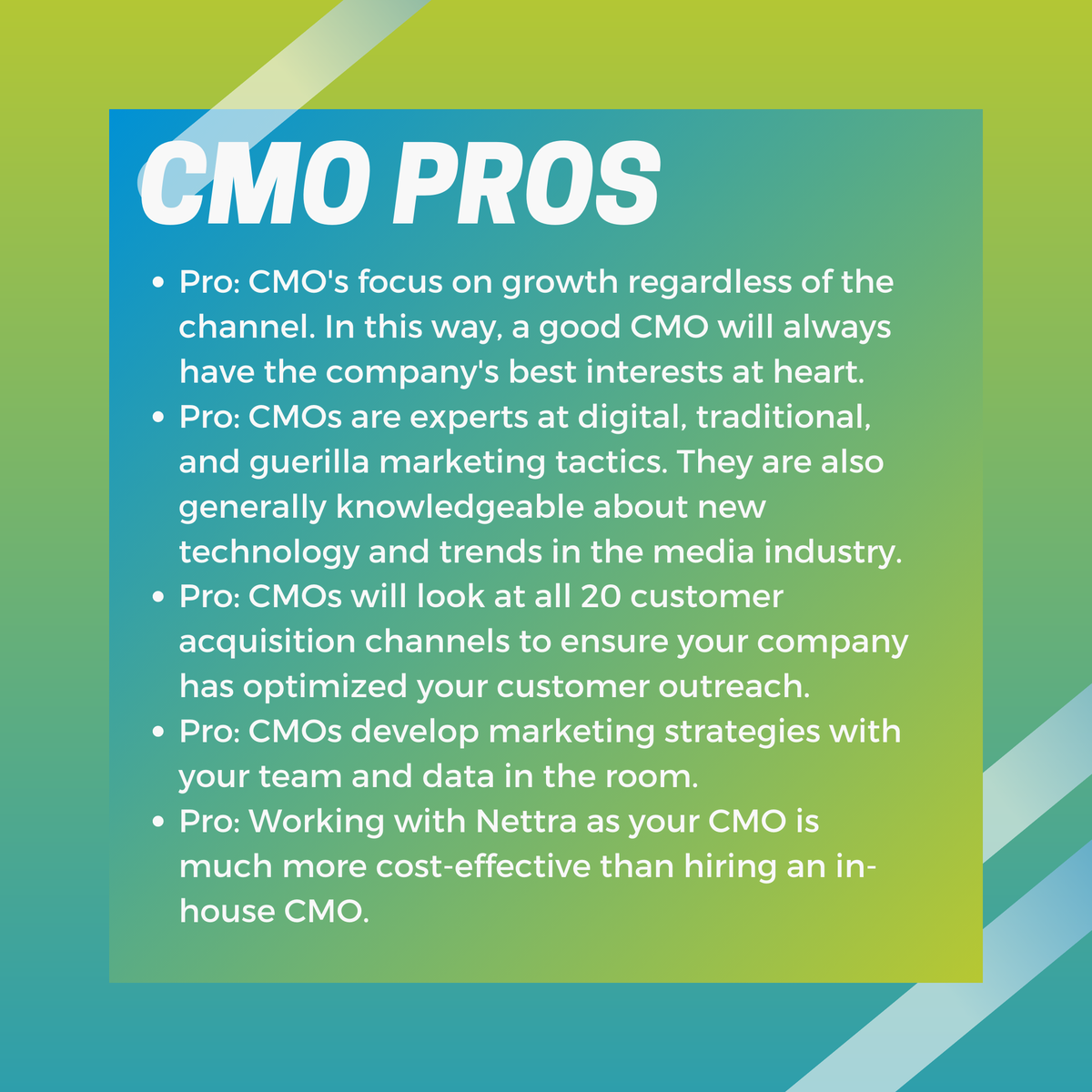nettramedia's tweet photo. What’s the difference between a marketing agency and a #CMO? https://t.co/ahPkwrAqUQ
