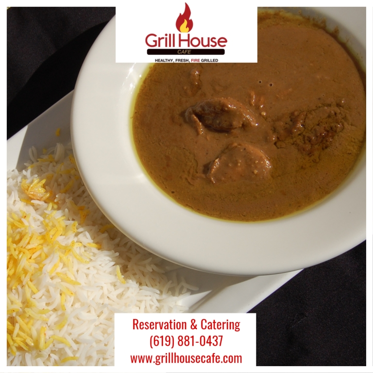 GrillHouseCafe's tweet photo. Try our #Chicken #Fesenjoon #Stew today! You can order with #rice or #Tahdeeg (#crispyrice) 😋 w: https://t.co/v6x7fudYOx p: (619) 881-0437 https://t.co/TbyO0RB54O