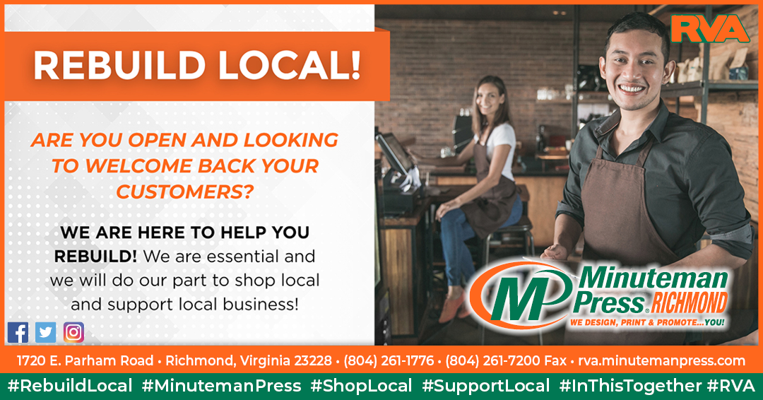 MMPofRVA's tweet photo. Are you open and looking to welcome back your customers?

#RebuildLocal  #MinutemanPress  #ShopLocal  #SupportLocal  #InThisTogether #Richmond #RVA #Virginia #Printing https://t.co/qrKN5fSjxT