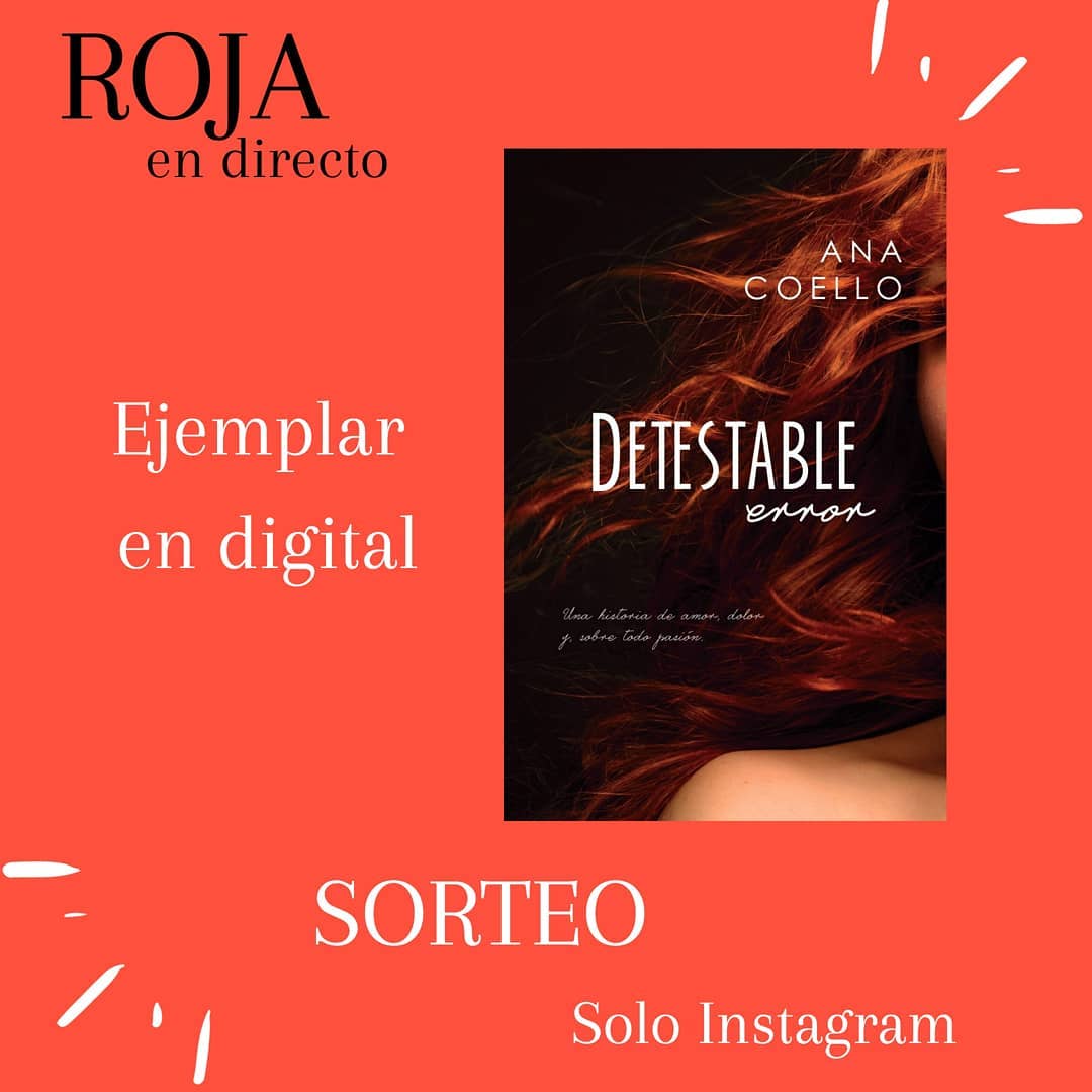 CoemasCF's tweet photo. No se pierdan la entrevista con @AnaCoello_, además #Rojaendirecto @EntreletrasA estará obsequiado un ejemplar en digital de #DetestableError, animate a participar 😉😉

https://t.co/co7PZRbWqI https://t.co/eA0uelq7Zn