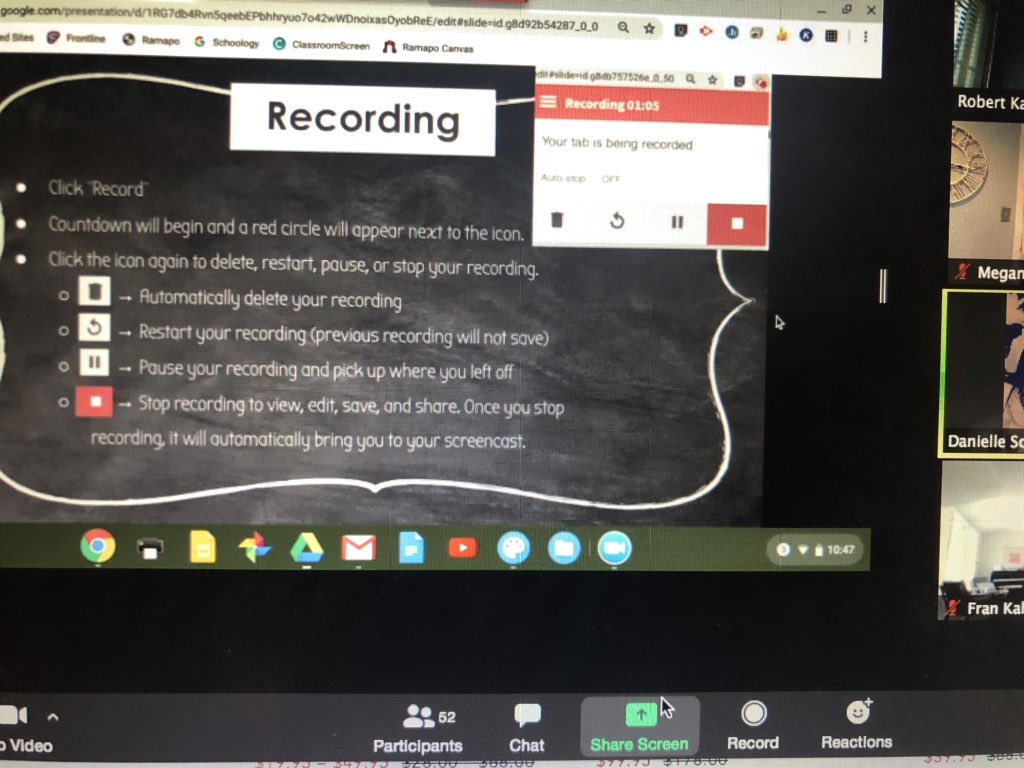 MeganScotto's tweet photo. Thanks for using your expertise on screencastify to teach us all the ins and outs @miss_schepis! I love all the shortcuts! #RSDSummerPD https://t.co/obmLS61m9U