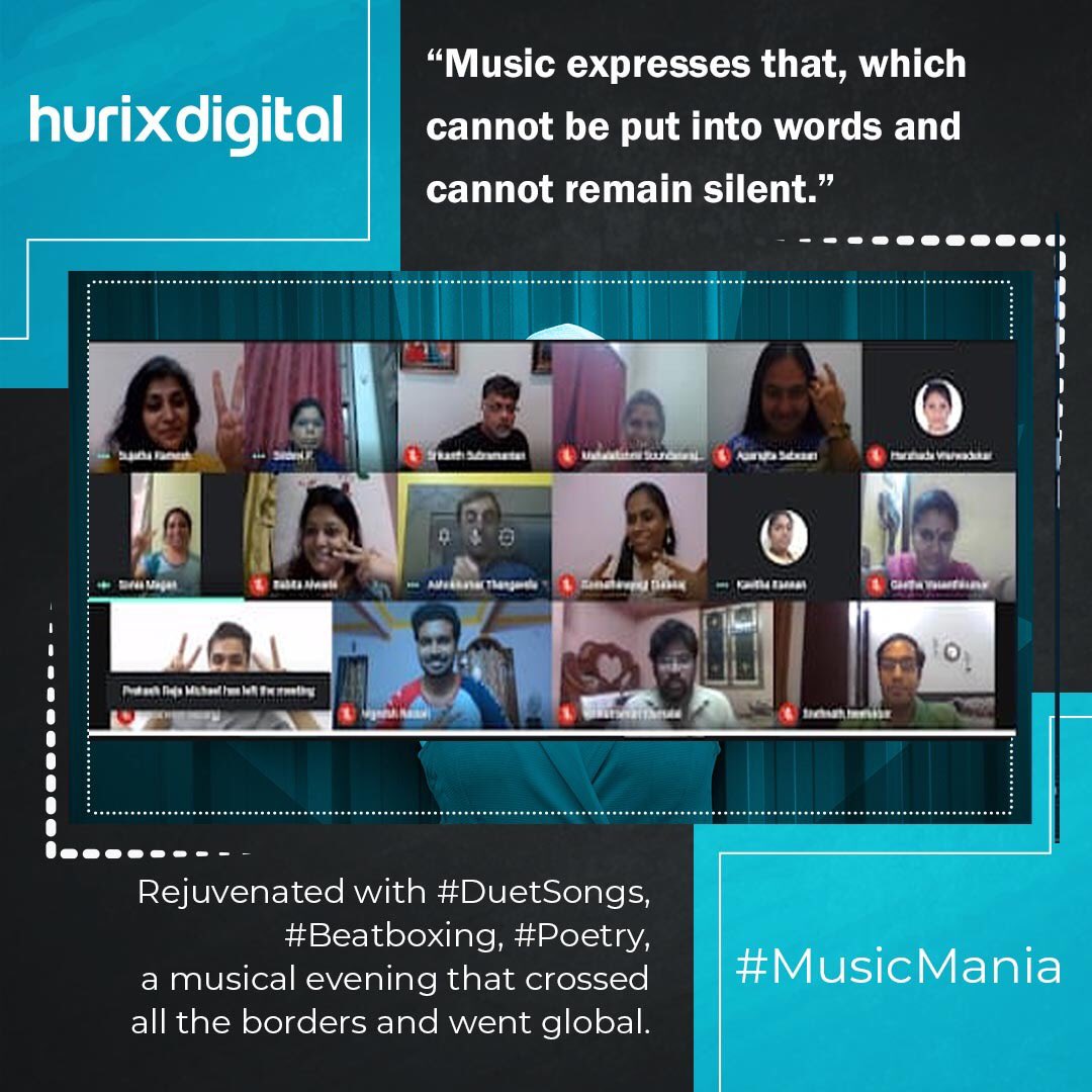 hurix_digital's tweet photo. Friday evenings are #LIVE at Hurix, thanks to the budding In house talent we have, and the increasing number of employees who love their music and pursue it as a hobby. Our talent hub at Chennai showcased performers ranging from #Poetry #SoloPerformances #DuetSongs #Beatboxing https://t.co/he5mb9xN19
