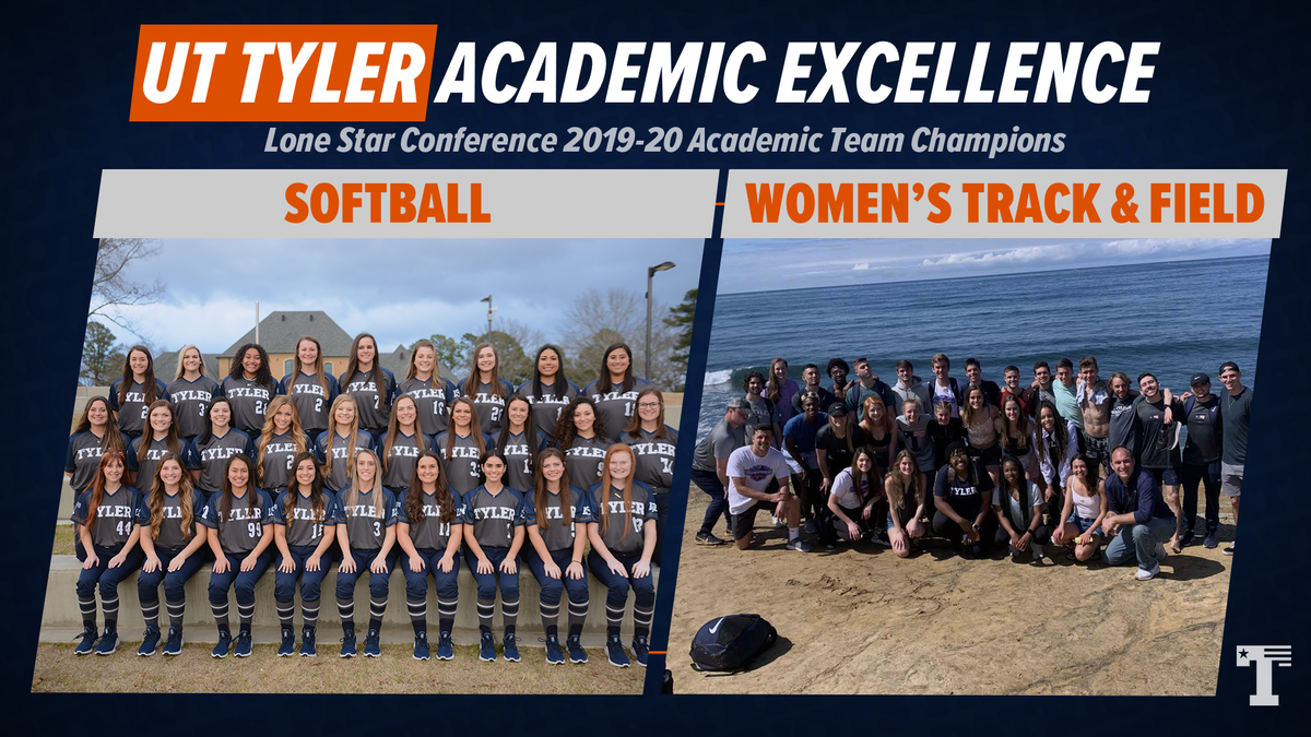 uttylerpatriots's tweet photo. UT Tyler's softball (@Patriot_sb) and women's track &amp; field (@UTT_XCTF) programs claimed @LoneStarConf academic team championships for the 2019-20 school year.

Story: https://t.co/c65NPz4GUZ https://t.co/b9Ru4Avh0X
