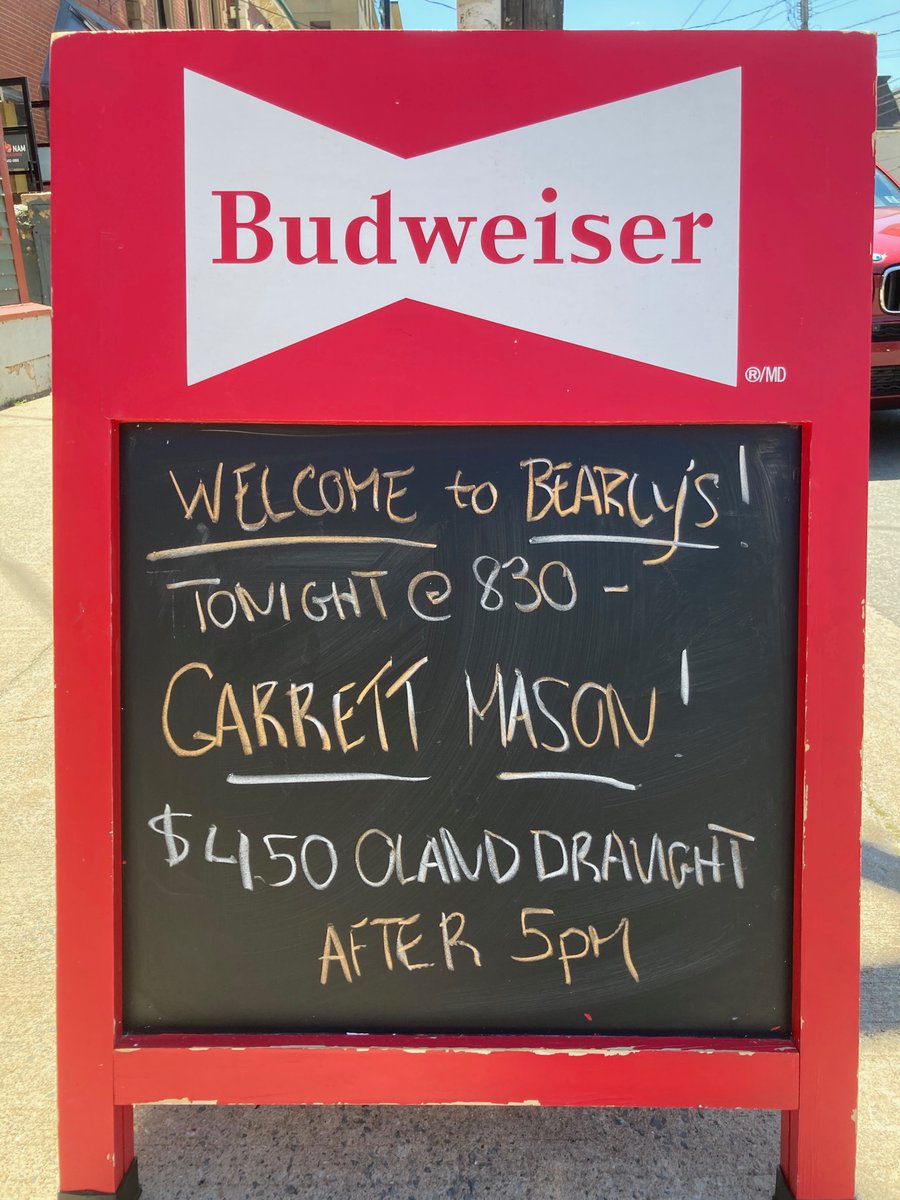 Tonight! Garrett Mason is on at 8:30. Come down to Bearlys and enjoy some cheap draught and live blues! No cover.