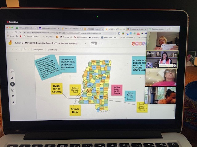 MSProfEd's tweet image. Excited group of participants in today’s “Essential Tools for the Remote Toolbox” training facilitated by @MelissaCAdkins. Great opportunity to learn about web-based tools to create meaningful remote learning experiences for students in remote situations. @ImpactEdGroup (2/2)