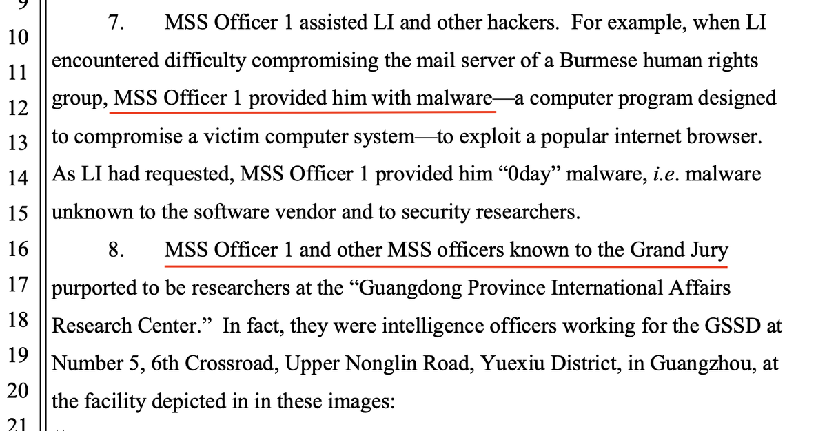 Dear China,Your OPSEC may very possibly suck. A lot. Please see the phrases "MSS Officers known to the GRAND JURY.Love,GTG