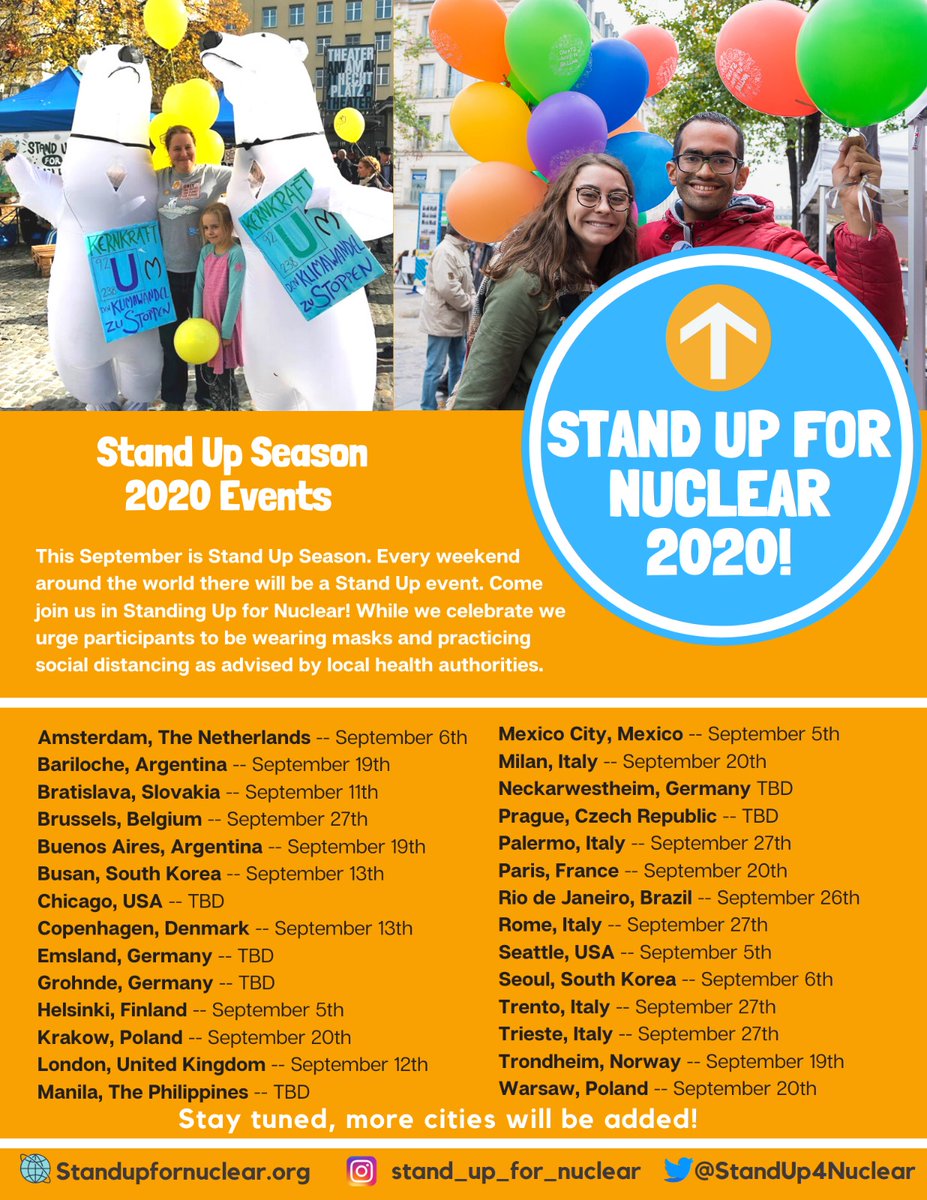 Momentum for nuclear energy is growing rapidly but  @Greenpeace is trying to kill it — & time is short!Please join  @ziontree, me, & other environmentalists in one of 30+ cities worldwide to Stand Up for Nuclear in September!And please retweet this now! https://standupfornuclear.org/ 