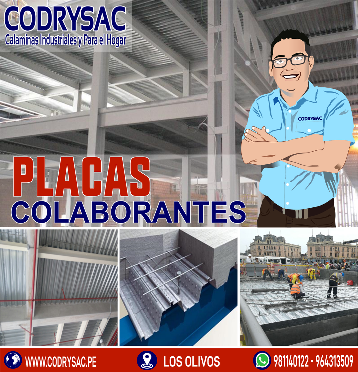 codrysac's tweet image. PLACAS COLABORANTES

Placas colaborantes, el mejor aliado para el vaciado de tus losas, ideal para la construcción de estacionamientos, puentes peatonales, estacionamientos y muchos más!
consultanos a través de nuestros numerosa telefónicos 981140122 - 964313509