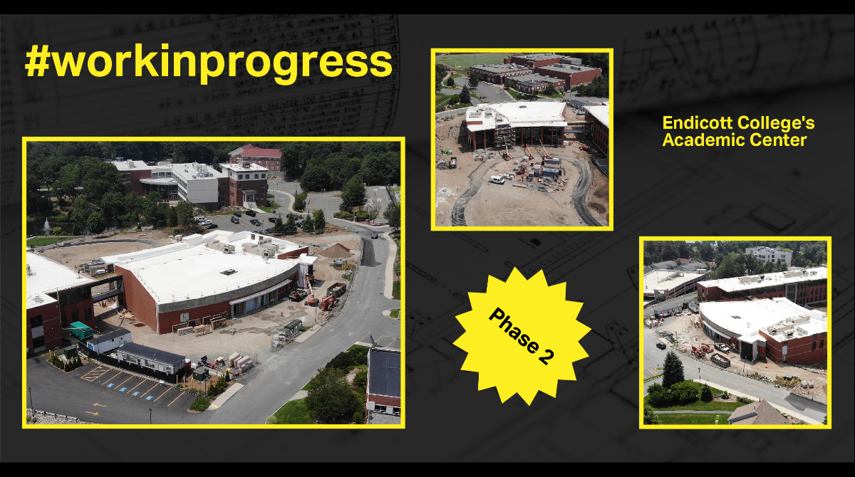 Bergmeyer's tweet image. Phase two of the new Samuel C. Wax Academic Center @EndicottCollege is moving along! Thank you to our partners at @WindoverCM for sharing photos and a video from a recent site visit. View the profile to learn more about the #workinprogress: bit.ly/2kvDFi9 #academicdesign