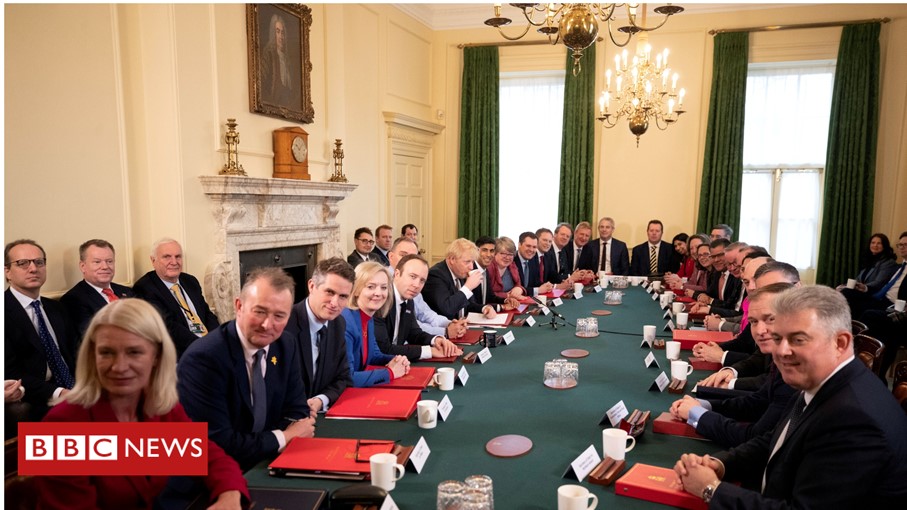 BBCPolitics's tweet photo. Today the Cabinet met in person for the first time since 17 March and as you can see, it looked a little different

https://t.co/vJsVAfazYo https://t.co/KYwWS0KIEI