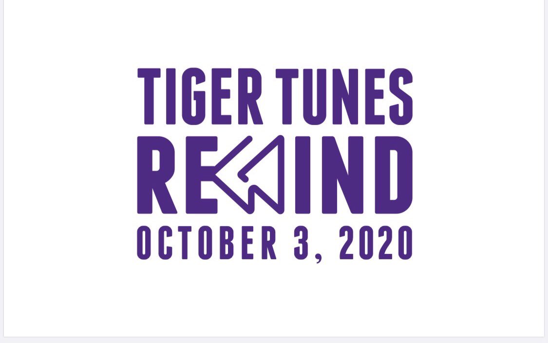 While we'd hoped to host Tiger Tunes on campus this fall, we are unable to do so due to CDC &amp; ADH guidelines. We do plan to have Tunes this spring if possible. Check out this video about Tiger Tunes REWIND coming to a screen near you October 3! youtu.be/8yWyeQEdQVg