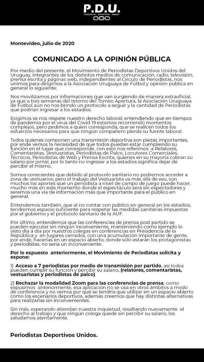 PDU_uy's tweet photo. Queremos y necesitamos conservar nuestras fuentes de trabajo, entendiendo la situación actual, con orden y respeto. https://t.co/nL2OZwp8Gd