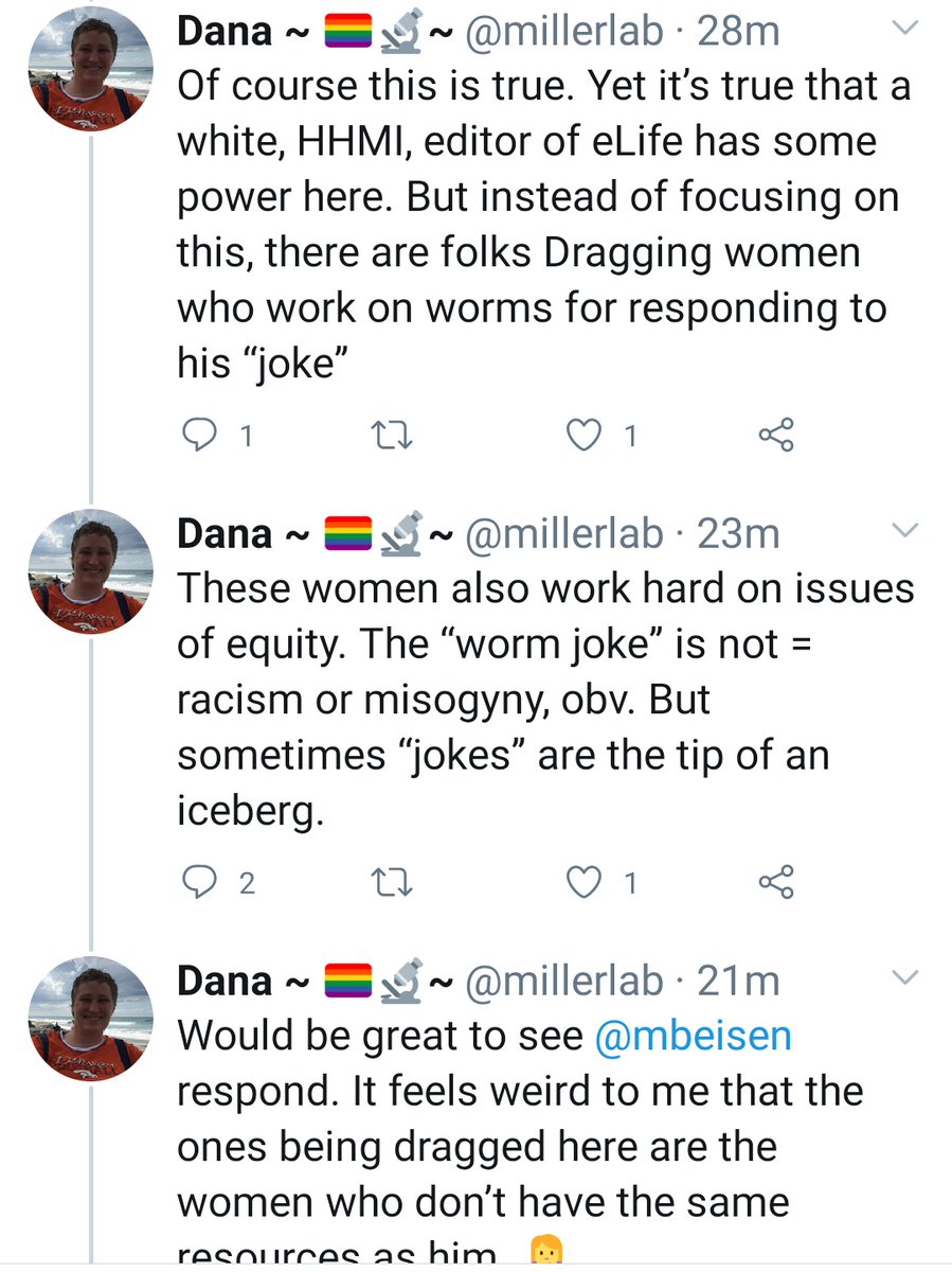 I just want to remind everyone that the original joke was eisen calling worms boring bc they just wiggle around & fuck themselves, which itself is a response to a twitter prompt asking for the most overrated animal on a site where scis freq make fun of each other's study animals