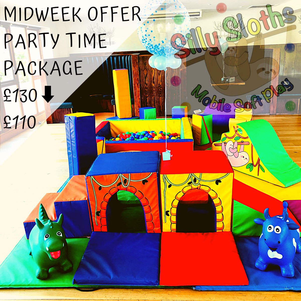 silly_sloths's tweet photo. Our midweek special’s for the #summerholidays. Bookable up to 2 weeks in advance. #Entertainthekids @TeessideLive @BBCTees @HpoolCouncil @hartlepoolnow @HPoolMail @BuyLocalHartlep https://t.co/TRPMiCxSBK