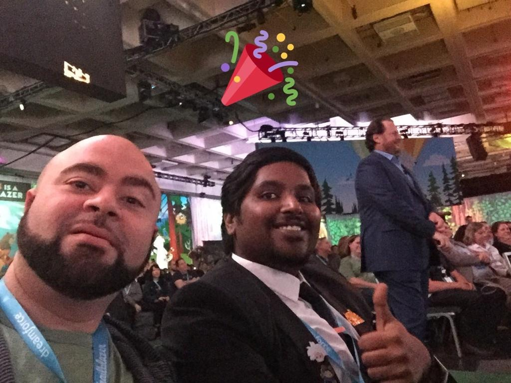 agcloudscomic's tweet photo. Our Own Sharif & Our Partner Mr. Shiv being photo bombed by Mr. #Salesforce Himself Mr. Marc Benioff #agilecloudconsulting #agilecloudscomic #dazeworks #Salesforce What a Combination of Great Minds https://t.co/NdsbC35d5L