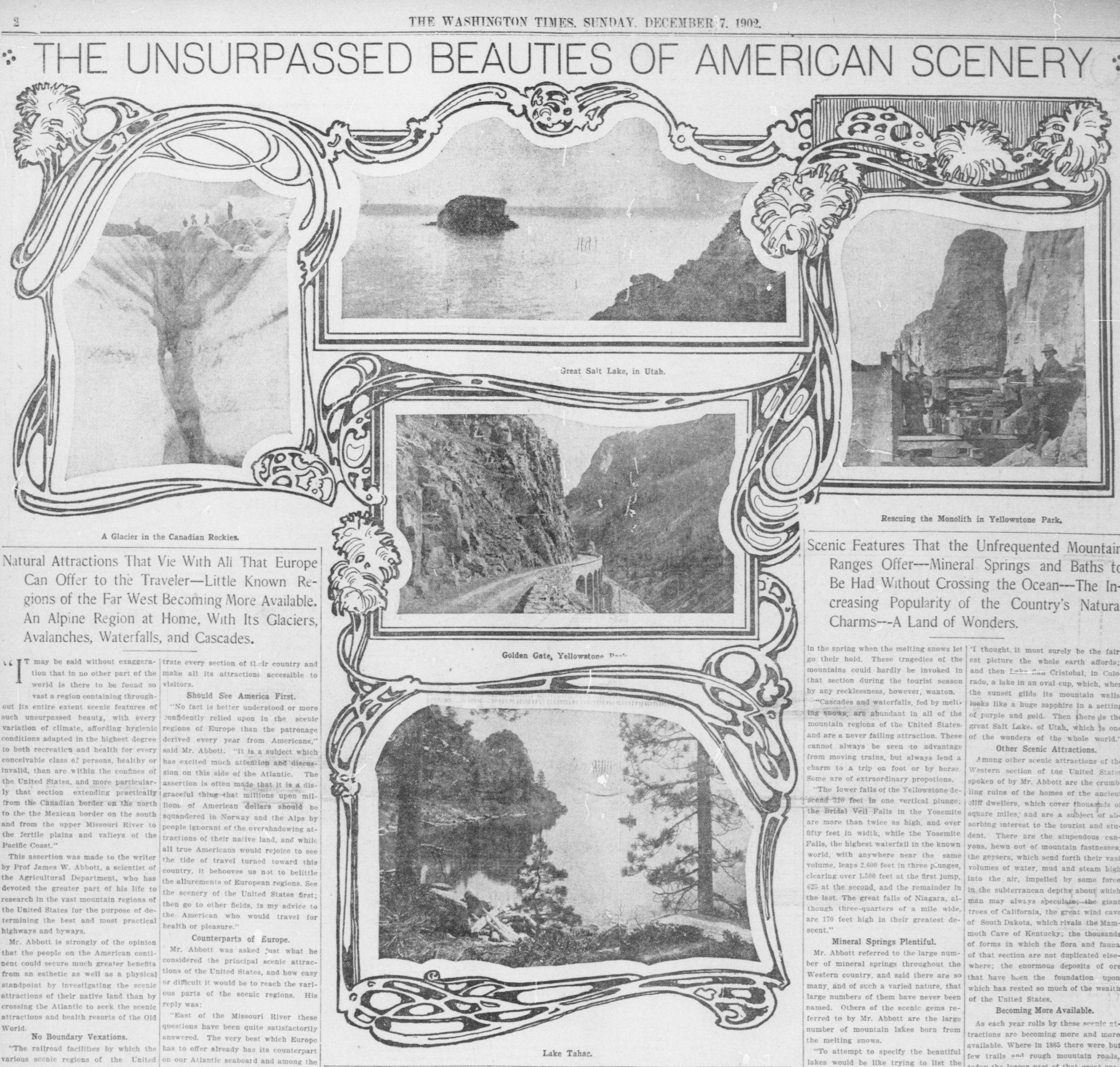 Library Of Congress This Newspaper Clipping From 1902 Features Beauties Of American Scenery And Is Perfect For A Virtual Summer Road Trip Nationalparkandrecreationmonth Chronamparty T Co Wqbmezzkcm T Co T5sitp8rb4