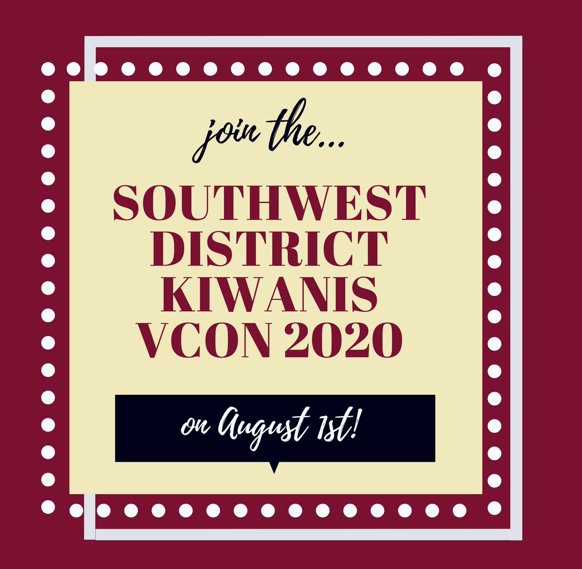 UNMCKI's tweet photo. Are you interested in learning more about our Kiwanis family?! Join the Southwest District Virtual Conference (VCON) on August 1st for FREE. Checkout the VCON website to register: https://t.co/g4WfaEBdDF. https://t.co/CFNzGSqO0C