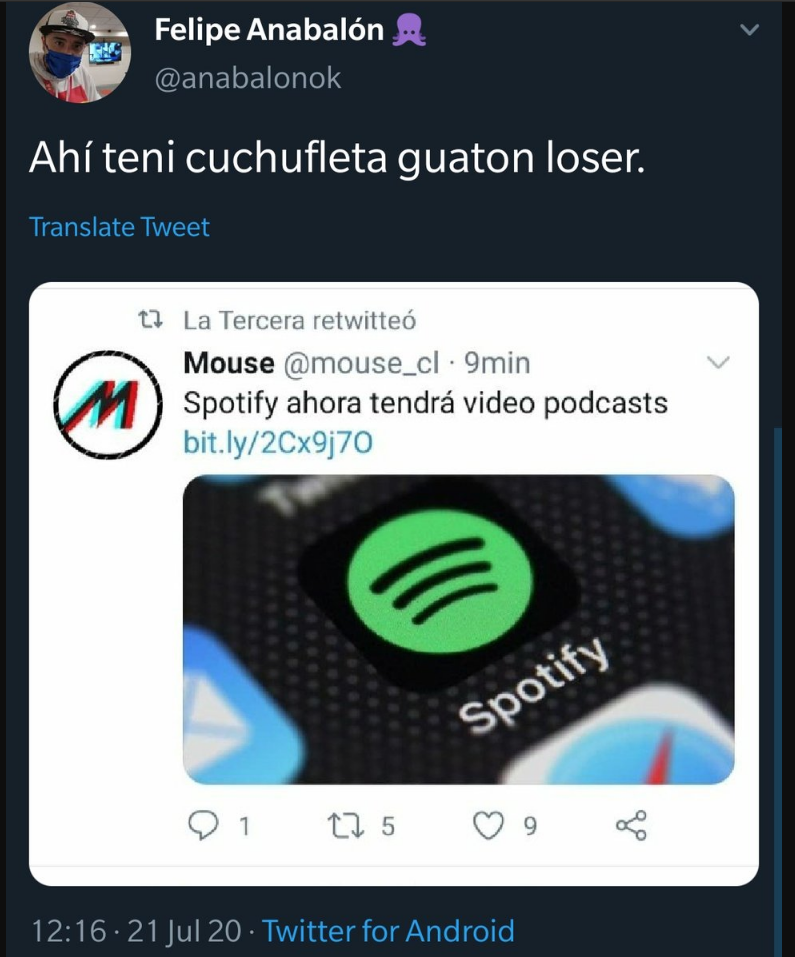 Ahí los tweets originales de Felipe Anabalón hacia la gente de <a href="/ESDH_cl/">El Sentido del Humor</a>. Destruyó Big Radio por hablar tonteras y ahora está haciendo lo mismo estando en <a href="/zappingtvla/">Not</a> #ZappingMusic #DestacadoZapping #CortaElCable