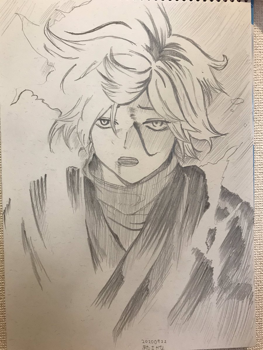 あたさかな 今日の模写は画眉丸 画眉丸ほんまにかっこいい 効果音はボワッです セリフはお決まりの あれです この絵はボールペンで一発描きする勇気がなかった 笑 地獄楽 地獄楽ファンアート 画眉丸 えんぴつおえかき アナログ