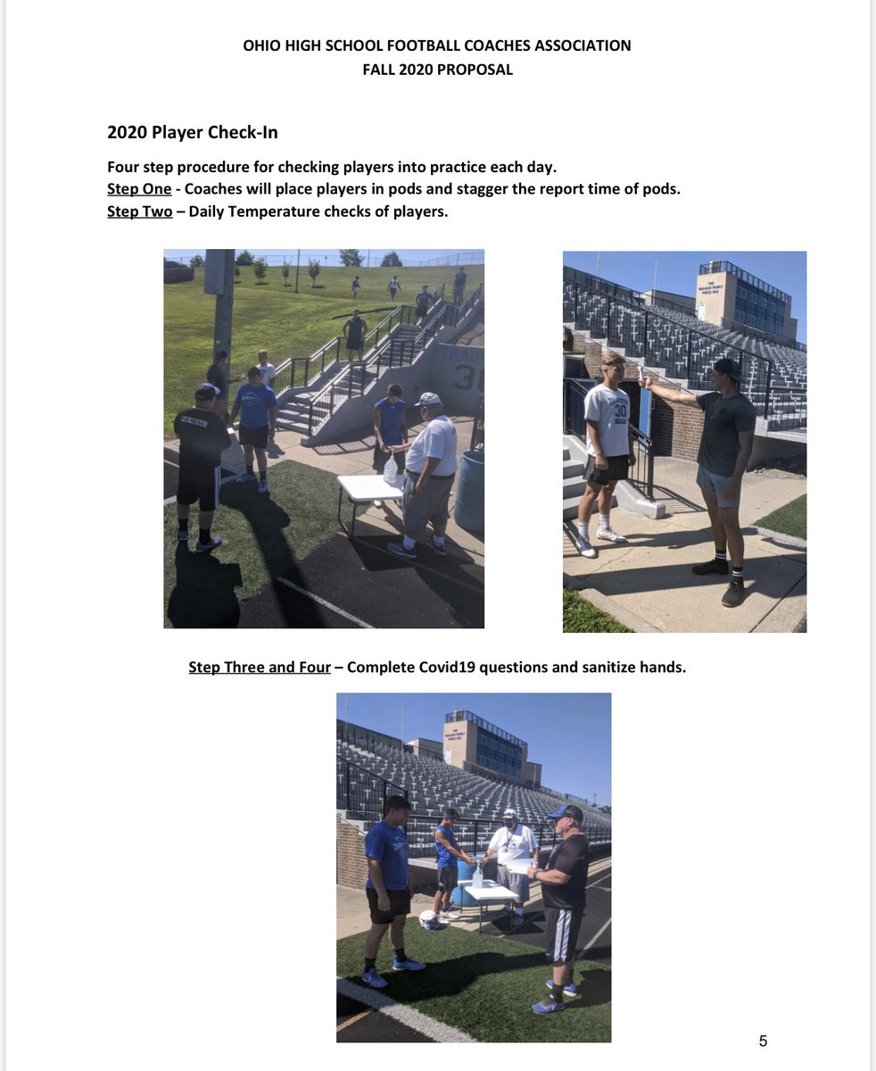 OHSFCA proposal continued...This is showing practice protocols...- limiting full contact- check-in protocols- examples of how drills need to look different