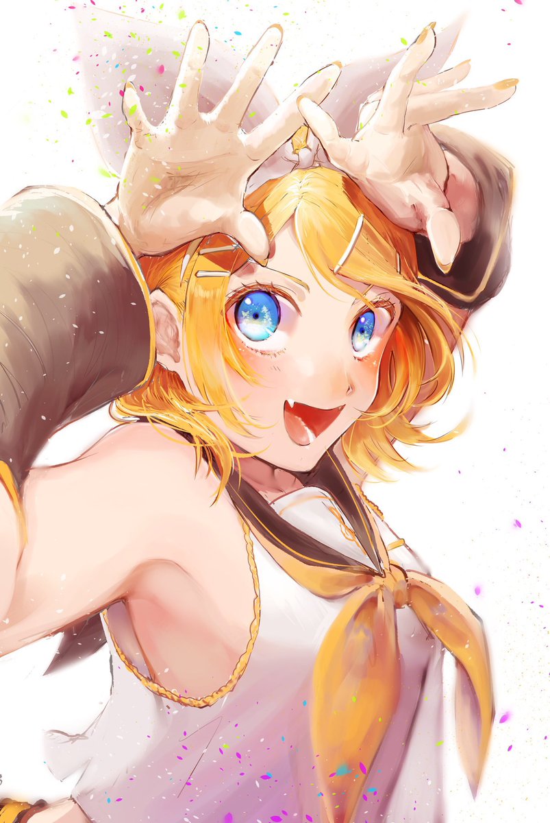 鏡音レン ,鏡音リン 「鏡音is可愛い #鏡音のイラストだけで興味を持ってくれる方へ届け 」|ぴぉんのイラスト