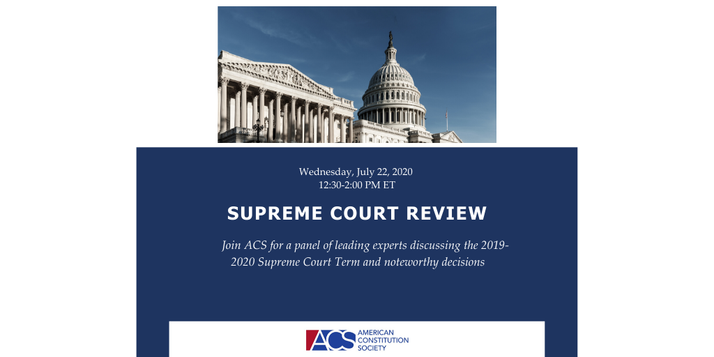 acslaw's tweet photo. Check out the livestream tomorrow at 12:30 pm ET! Join ACS for our annual #SCOTUSReview! Featuring @Jadler1969 @FGossGraves, @mjschwartzman, @OmarJadwat, @TomGoldsteinSB &amp; @vicnourse. Click here for livestream: https://t.co/DznAadneTQ https://t.co/S9htZL94mm