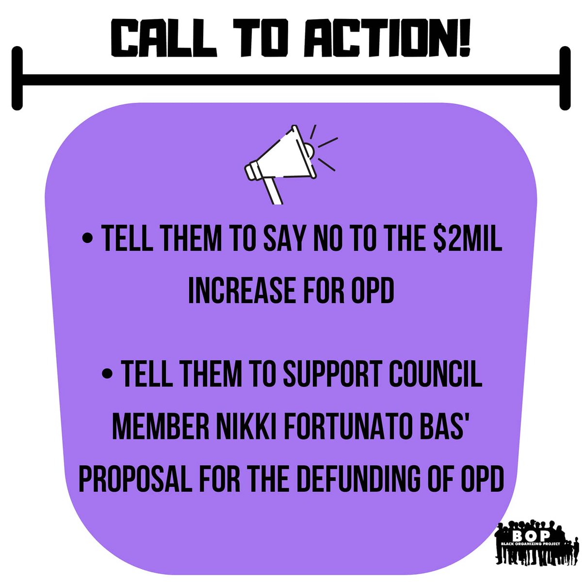 BlackOrgProject's tweet photo. We call on all of you to join today's meeting, support the call to defund OPD &amp; demand that they DENY OPD’s request to absorb that $2Mil. Together, we will decide where that money is invested and ensure that we will all benefit from the resources it will fund!
#defundopd https://t.co/fwOuTpC0r3
