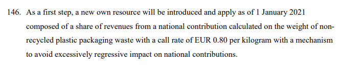 14 : La seule ressource propre validée par le texte, c’est un prélèvement sur les plastiques non réutilisables. Problème : elle ne va pas rapporter beaucoup, et plus les plastiques seront recyclés, plus les recettes diminueront.