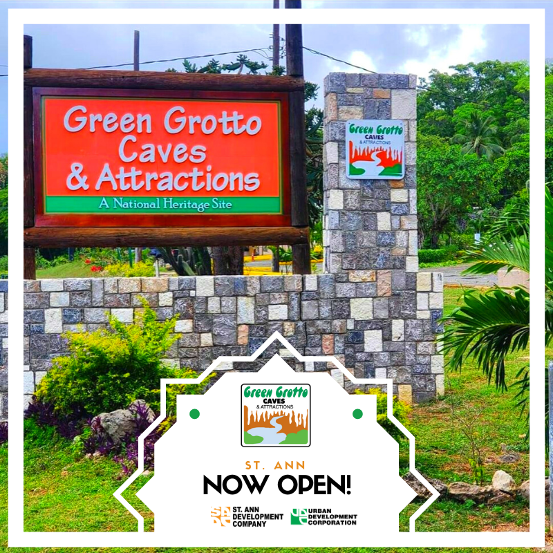 UDCJamaica's tweet photo. WE'RE BACK: The UDC is happy to announce that The World Famous Dunn's River Falls &amp; Park and the Green Grotto Caves &amp; Attractions have reopened! Come visit us and live some life! 

#UDCJamaica
#MakingDevelopmentHappen https://t.co/xCEMAxKjvg
