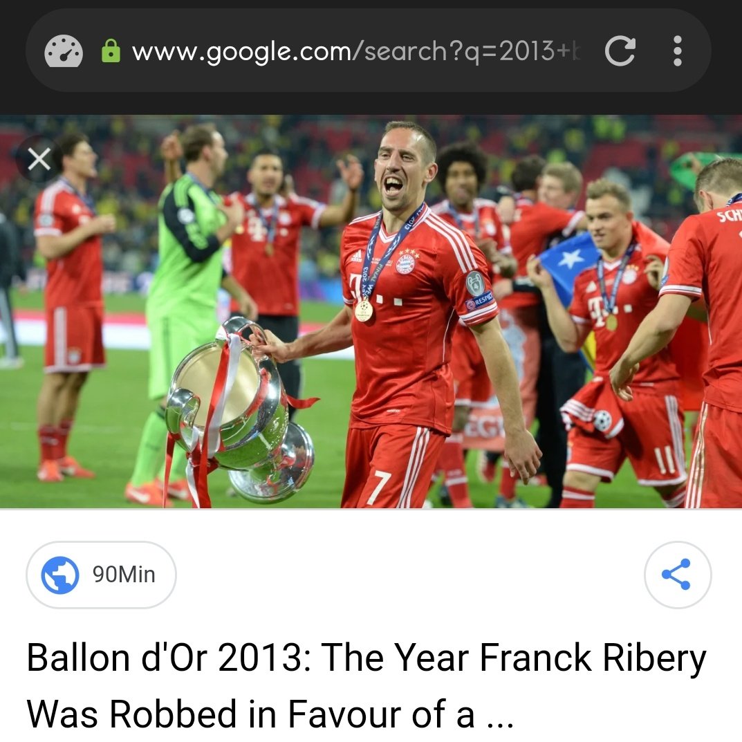 That same year though Bayern won UCL & Ribery was Favorite to win B d'Or but he lagged in stats. Messi after coming back from injury continued to put more staggering figures, Goals & Assits Stat showed Messi was clear to win his 5th B d'Or again despite missing for 3months. (3/4)