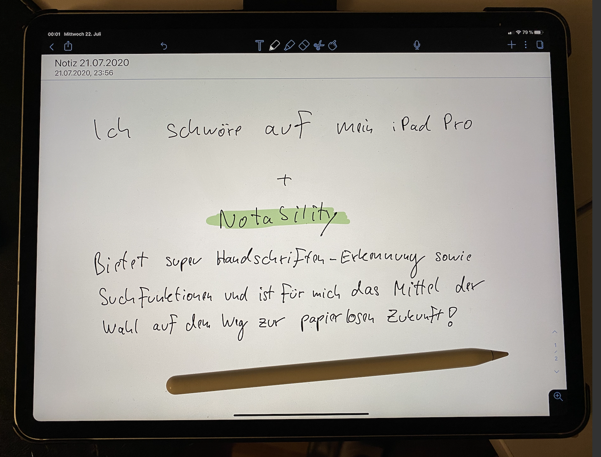 Ch_Muszynski's tweet photo. @LUnkelhaeusser @remarkablepaper Ich bin seit Anfang 2019 zum größten Teil #paperless unterwegs. Mir hilft #notability bei Mitschriften, gleichzeitig kann man Bilder und pdfs importieren &amp; kommentieren und sogar Audioaufnahmen machen. #productivity #booster https://t.co/aBhqaeqF6z