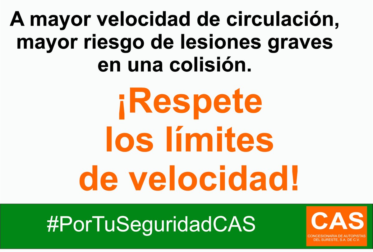 autopistaschis's tweet photo. Concesionaria de Autopistas del Sureste preocupada por tu seguridad #PorTuSeguridadCAS https://t.co/YHwDIe72Wg