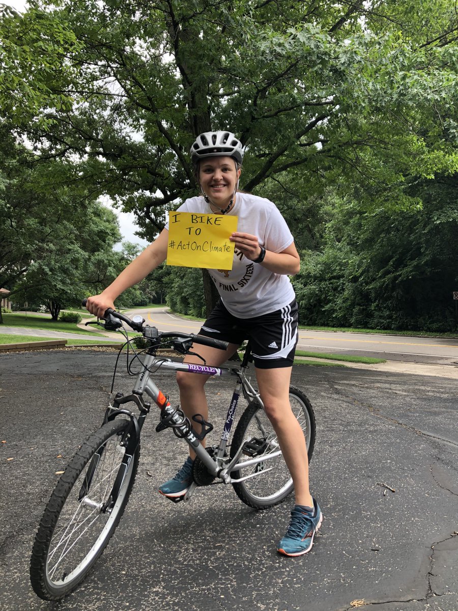 Pollution from cars is a major contributor to climate change. This July, I will bike as much as I can to #ActOnClimate with @EnvironmentIowa #Bike4Climate #DriveLessLiveMore