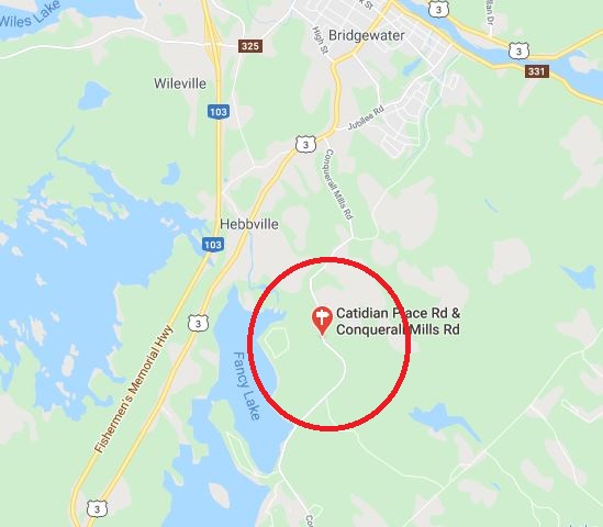 RCMPNS's tweet image. 1/3 Heavy police presence near Conquerall Mills Rd. in #Lunenburg County. RCMPNS assisting #Bridgewater Police @PoliceNews as we continue to search for Tobias Doucette